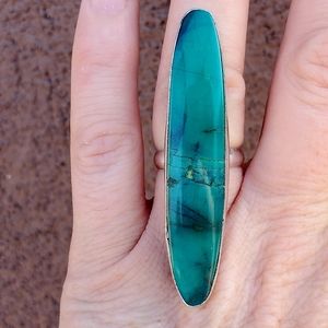 New Huge Porcelain Jasper 925 Silver Ring.